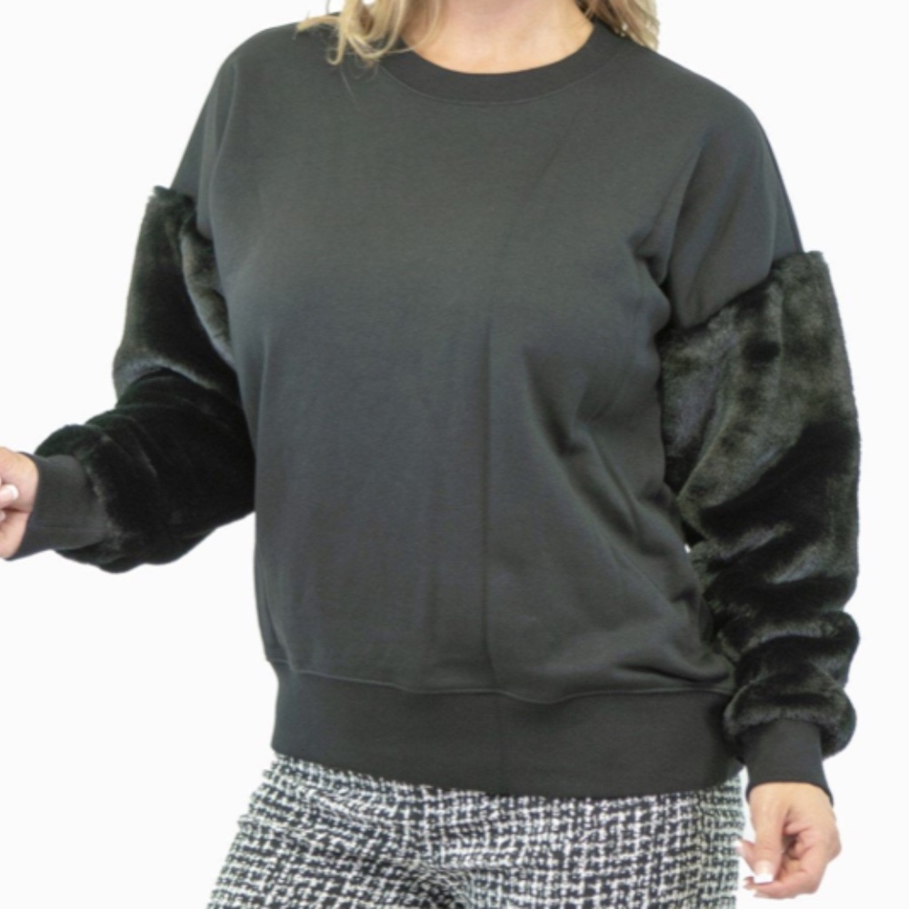 Michael Kors Faux Fur Black Sweater